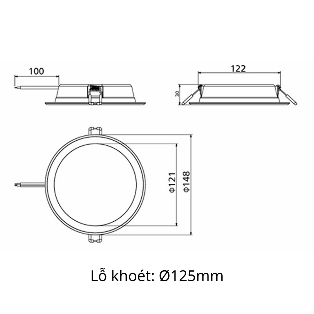 Đèn LED âm trần Panasonic DN 3G 12W