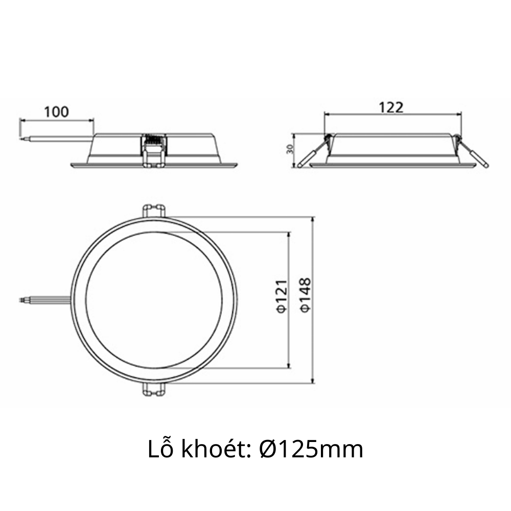 Đèn LED âm trần Panasonic DN 3G 15W