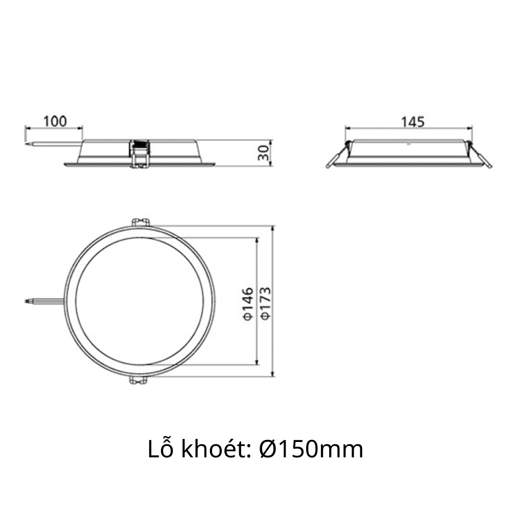 Đèn LED âm trần Panasonic DN 3G 15W