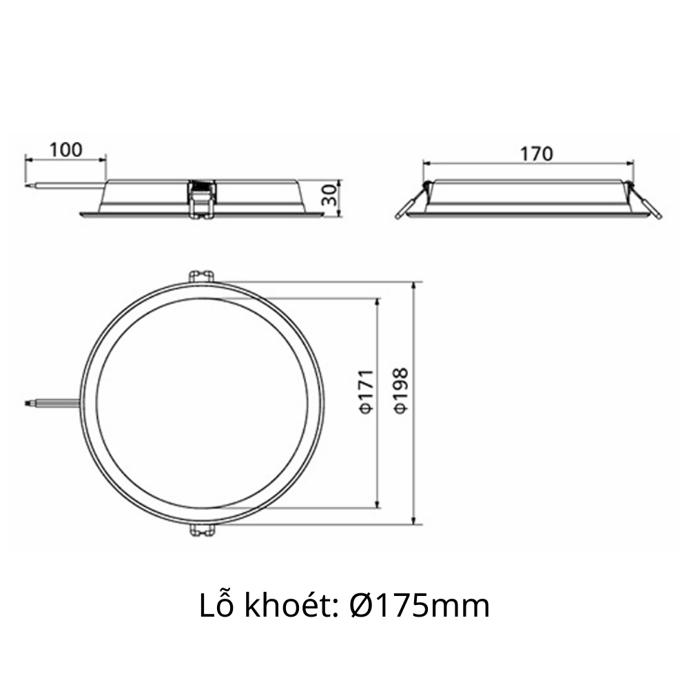 Đèn LED âm trần Panasonic DN 3G 18W