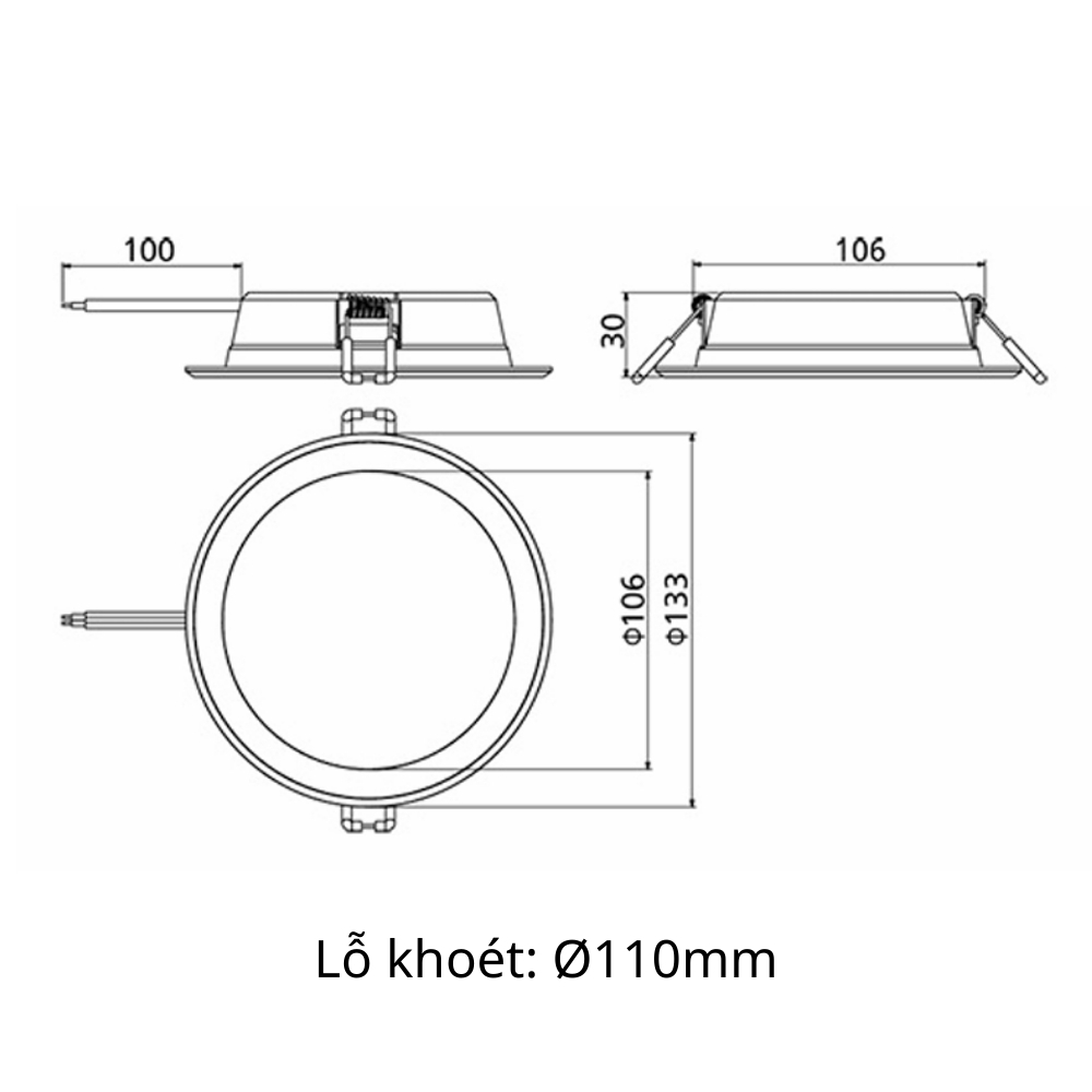 Đèn LED âm trần Panasonic DN 3G 9W