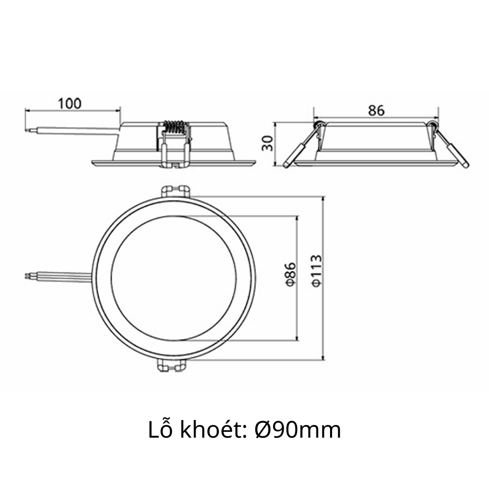 Đèn LED âm trần Panasonic DN 3G 9W