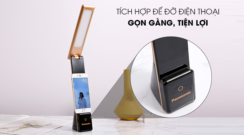 Đèn bàn led cổng sạc USB kèm giá đỡ điện thoại Panasonic HHGLT0339