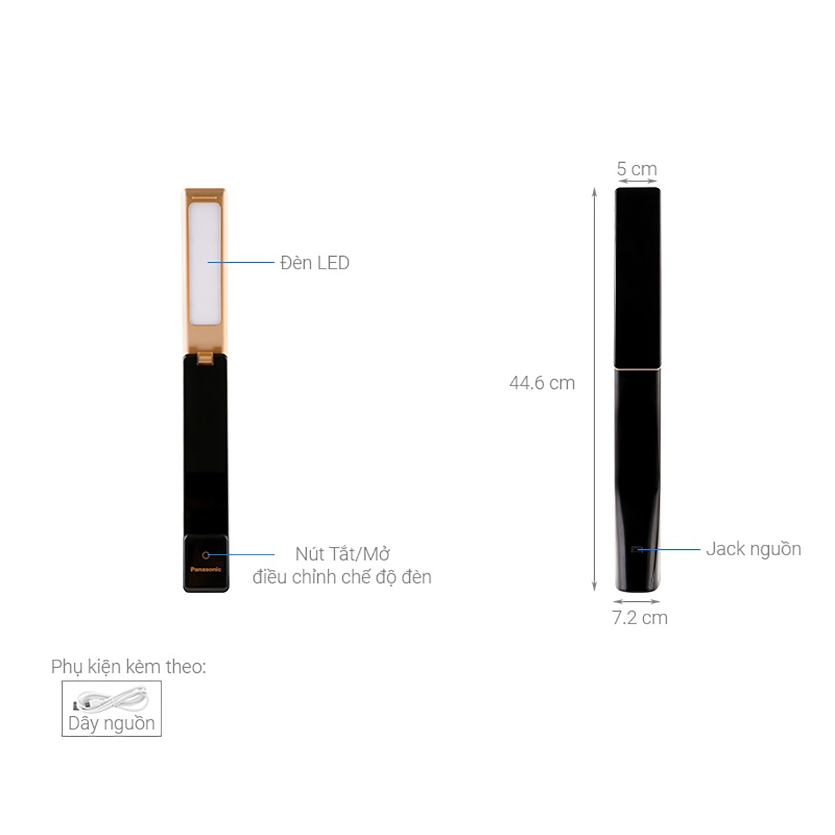 Đèn bàn led cổng sạc USB kèm giá đỡ điện thoại Panasonic HHGLT0339