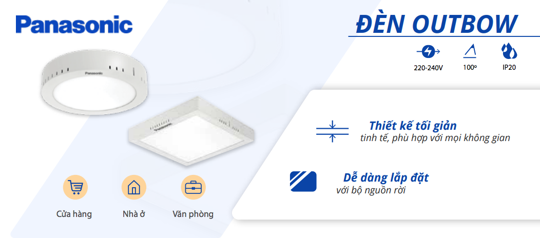 Thông số đèn ốp trần nổi Panasonic tròn