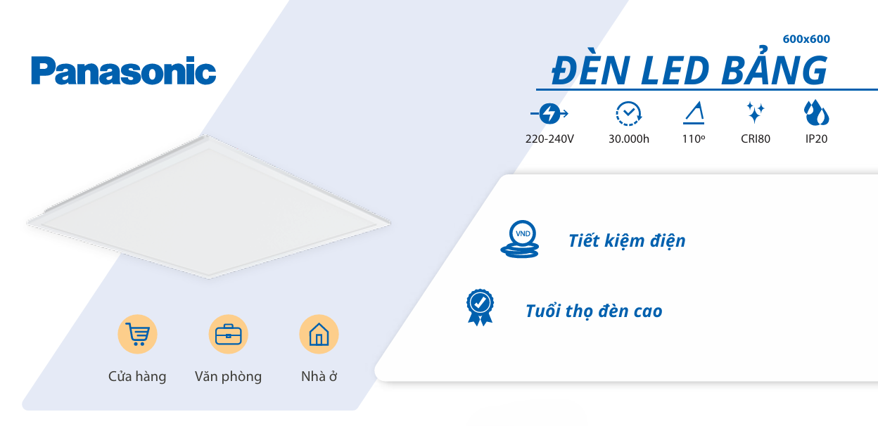 Thông tin sản phẩm đèn LED Panel Bảng 600x600mm 36/40W PANASONIC NNFC705/NVV4022
