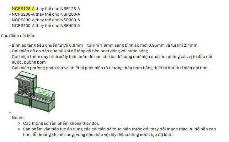 Máy bơm nước nóng tăng áp điện tử Nanoco NCPS128-A / NCPS200-A / NCPS300-A / NCPS400-A