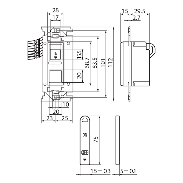 Công tắc thẻ (3 tiếp điểm) Panasonic WNH5611-801