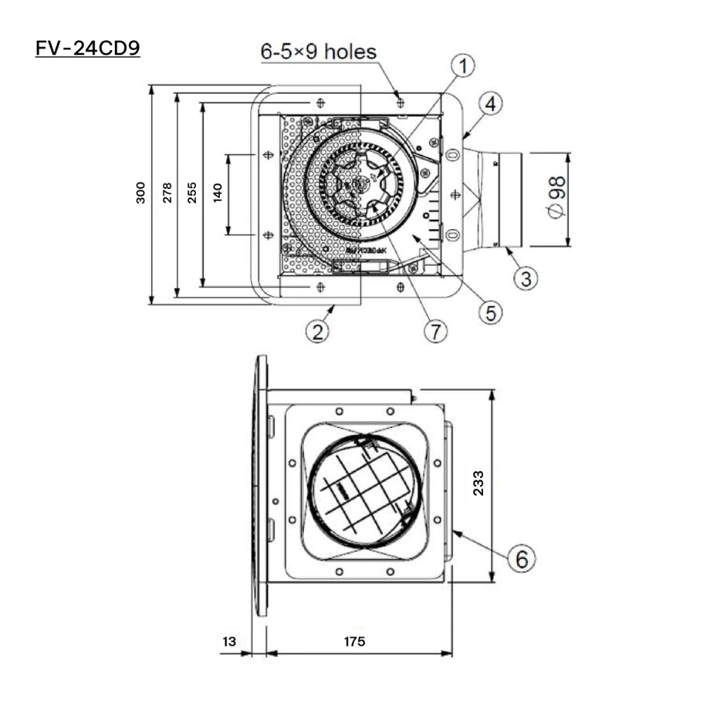 Quạt hút thông gió âm trần Panasonic FV-17CU9 / FV-24CU9 / FV-24CD9 / FV-24CH9