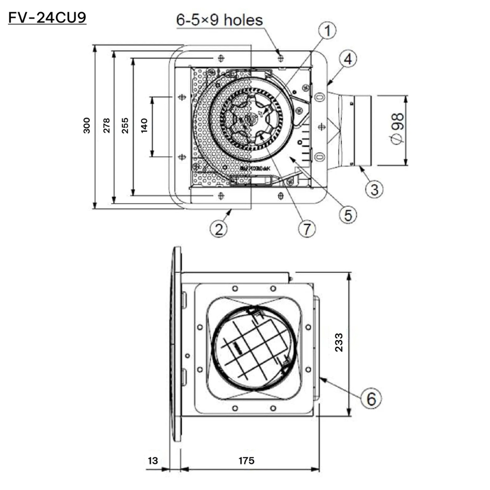 Quạt hút thông gió âm trần Panasonic FV-17CU9 / FV-24CU9 / FV-24CD9 / FV-24CH9
