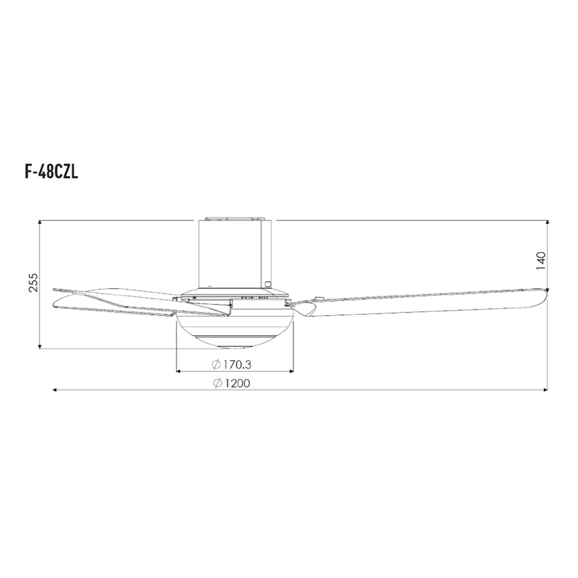 Quạt trần 3 cánh có điều khiển từ xa Panasonic F-48CZL