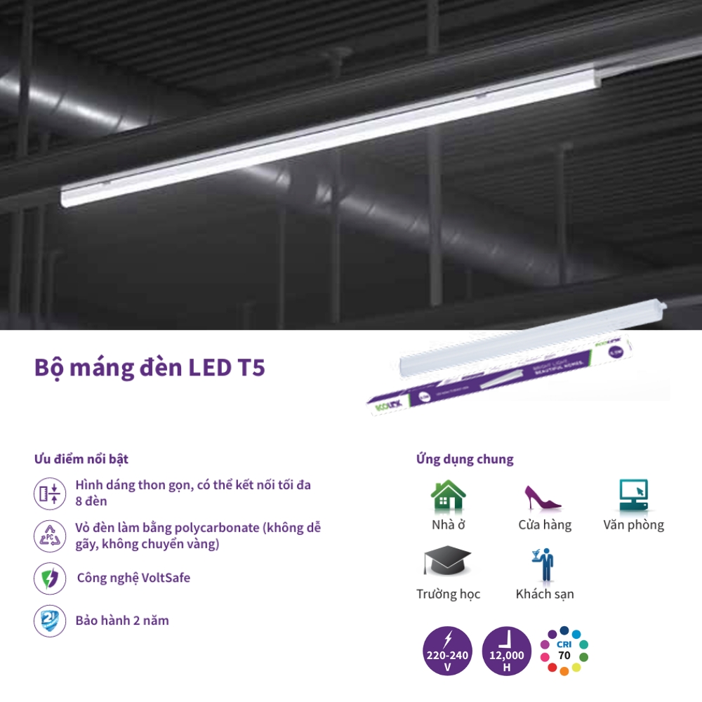 Bộ máng đèn LED T5 Philips Ecolink B5007