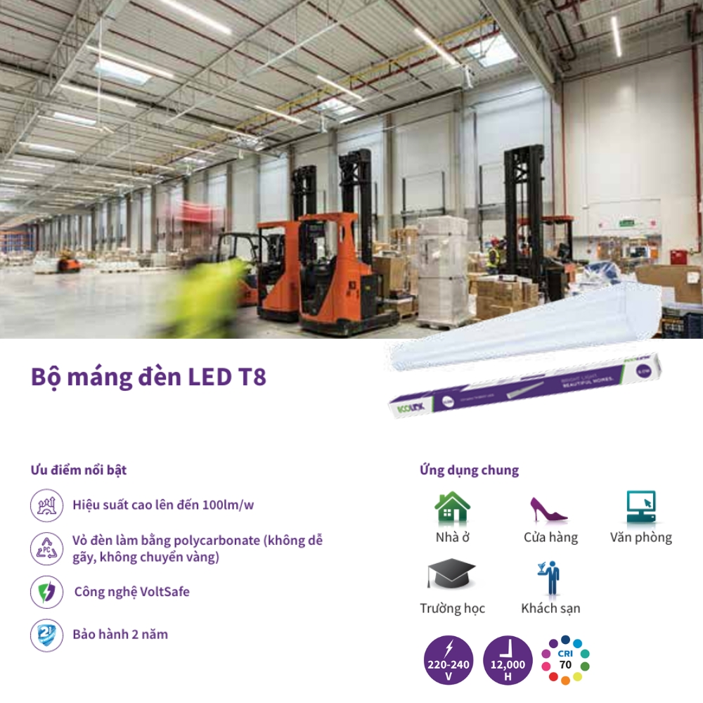 Bộ máng đèn LED T8 Philips Ecolink B5007