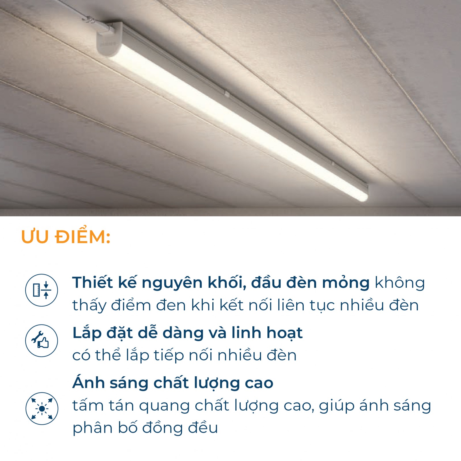 Bóng đèn LED Batten Philips T5 BN068C (không có dây nguồn đi kèm)