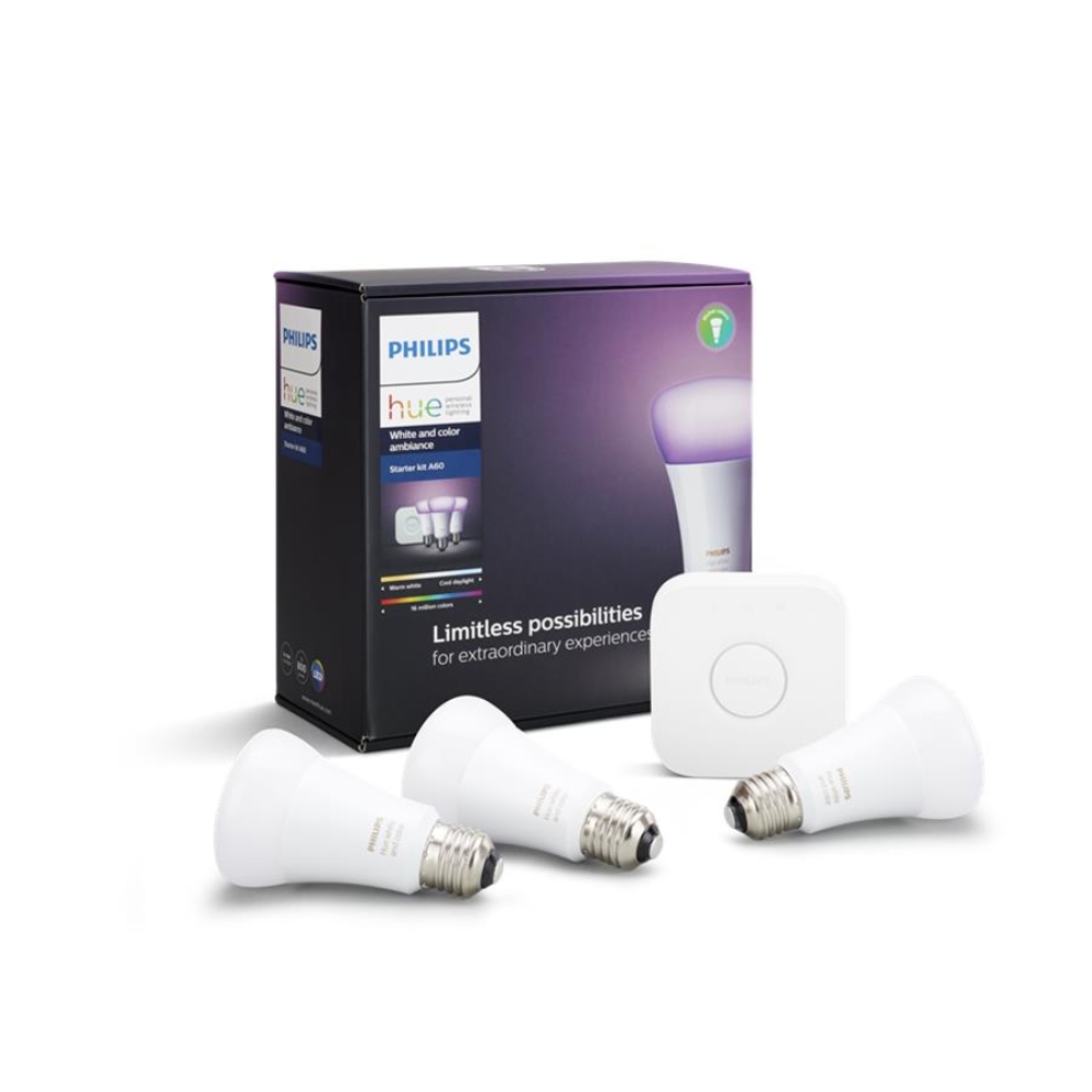 Bộ sản phẩm đèn LED Philips Hue White and Color Ambiance-Starter 929002216821