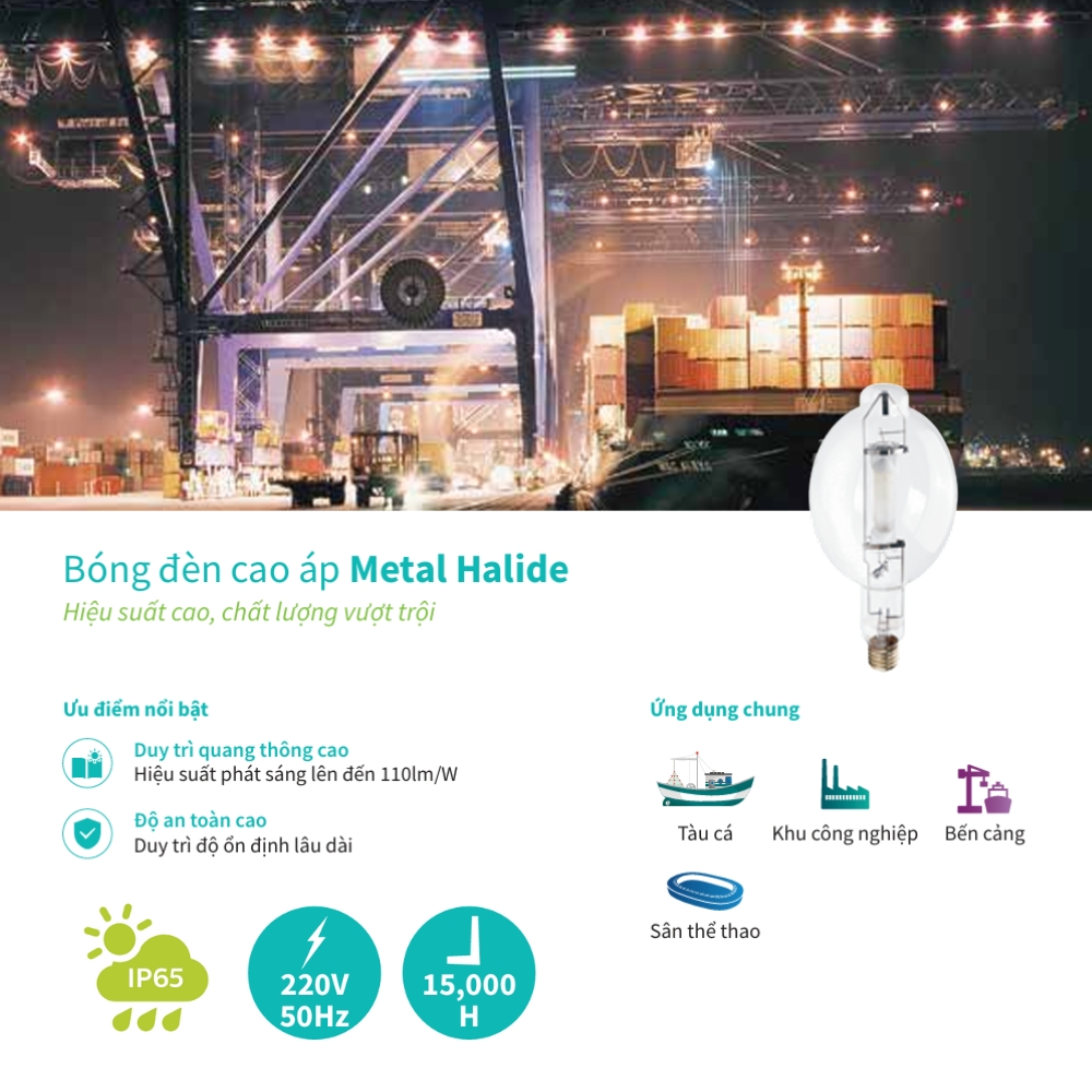 Bóng đèn cao áp Philips Metal Halide MH1000w Essential E40