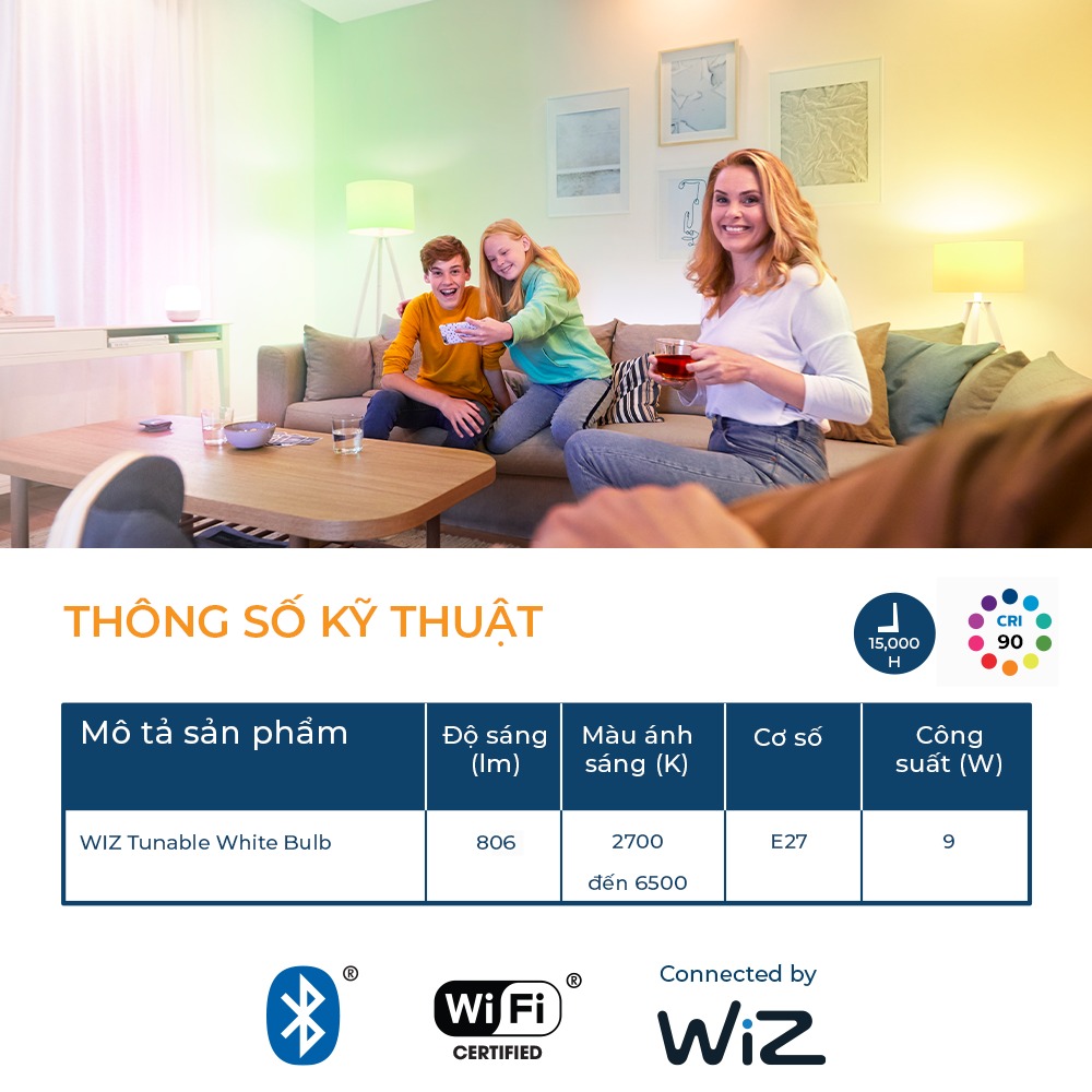 Bóng đèn LED Philips WiZ Tunable White Bulb 929002411417