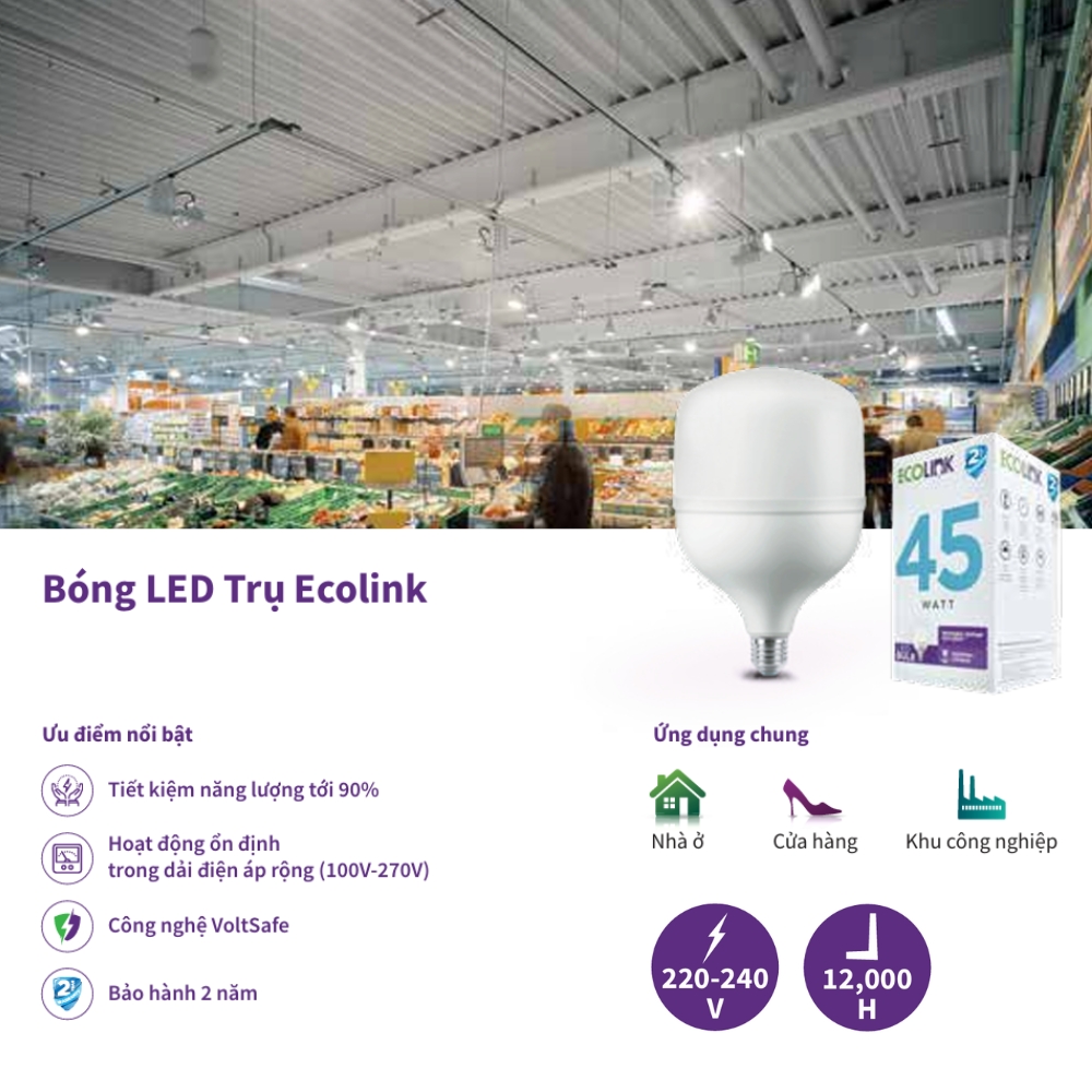 Bóng LED trụ Philips Ecolink