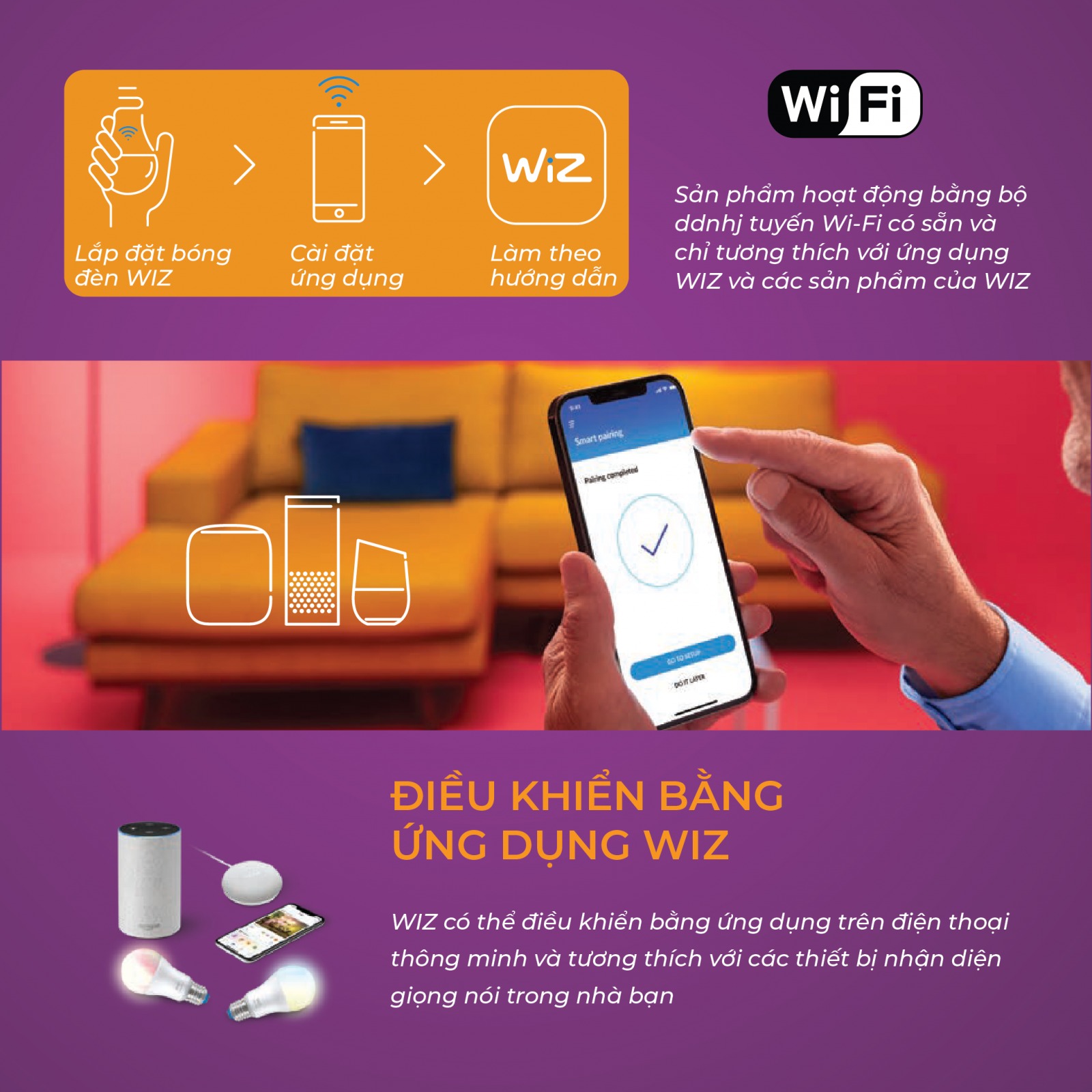 Bóng đèn LED âm trần Philips WiZ Tunable White Downlight