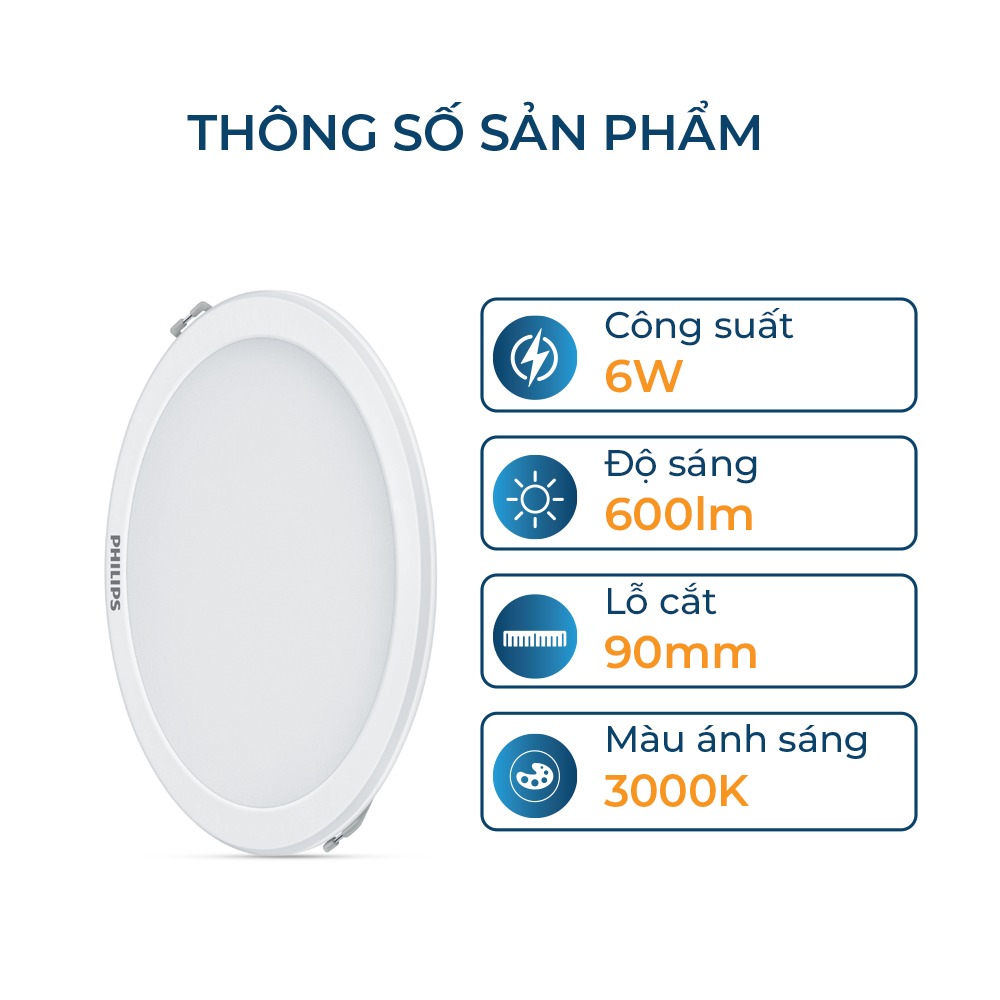 Bộ đèn LED tròn âm trần Philips DN027B G3