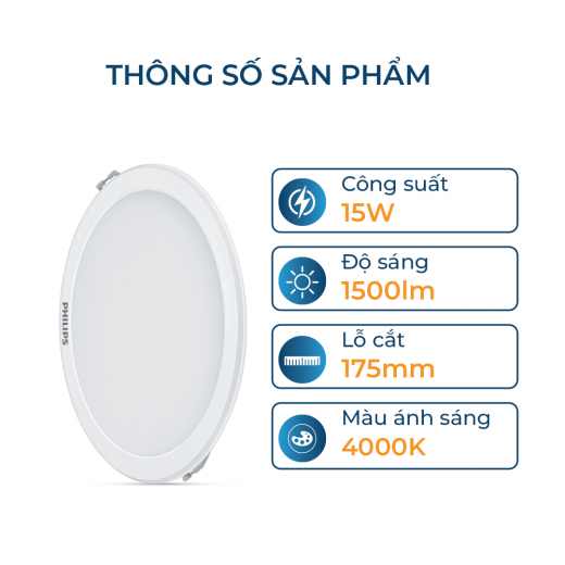 Bộ đèn LED tròn âm trần Philips DN027B G3