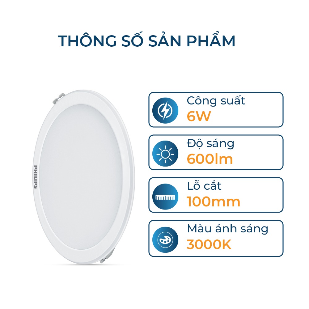 Bộ đèn LED tròn âm trần Philips DN027B G3