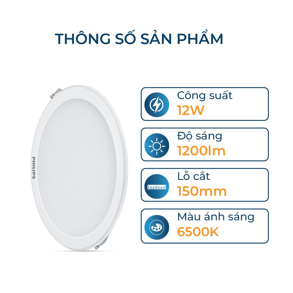 Bộ đèn LED tròn âm trần Philips DN027B G3