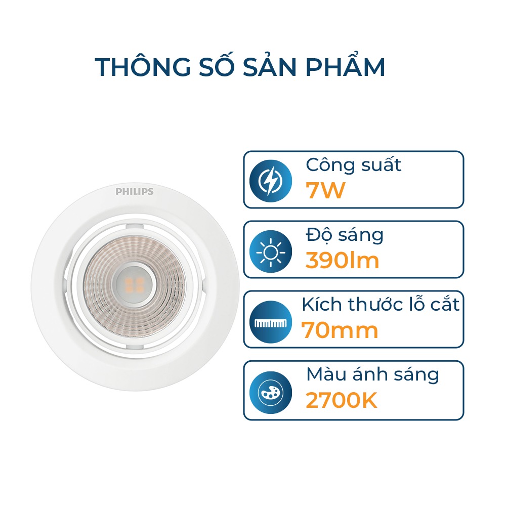 Đèn LED downlight chiếu điểm Philips POMERON