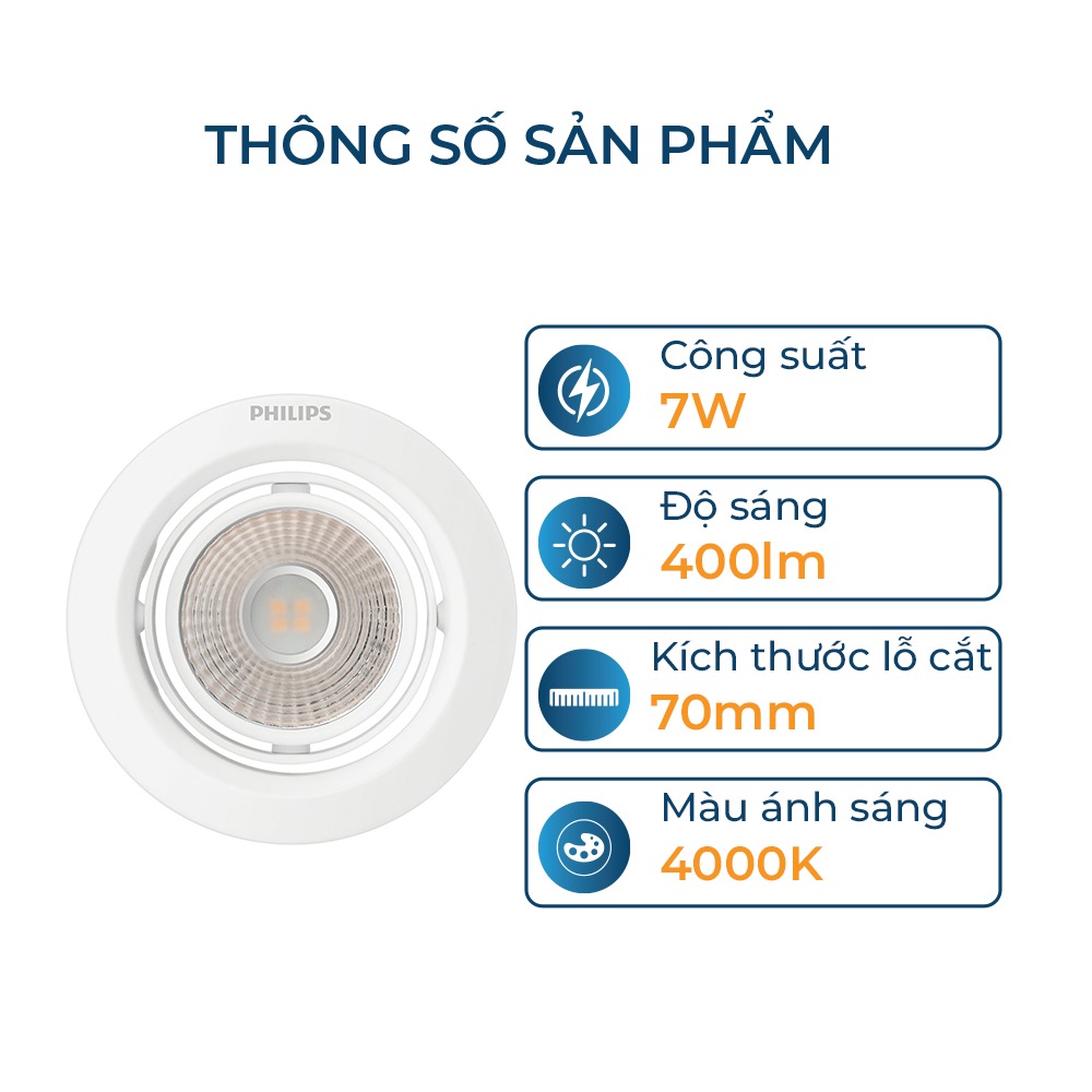 Đèn LED downlight chiếu điểm Philips POMERON