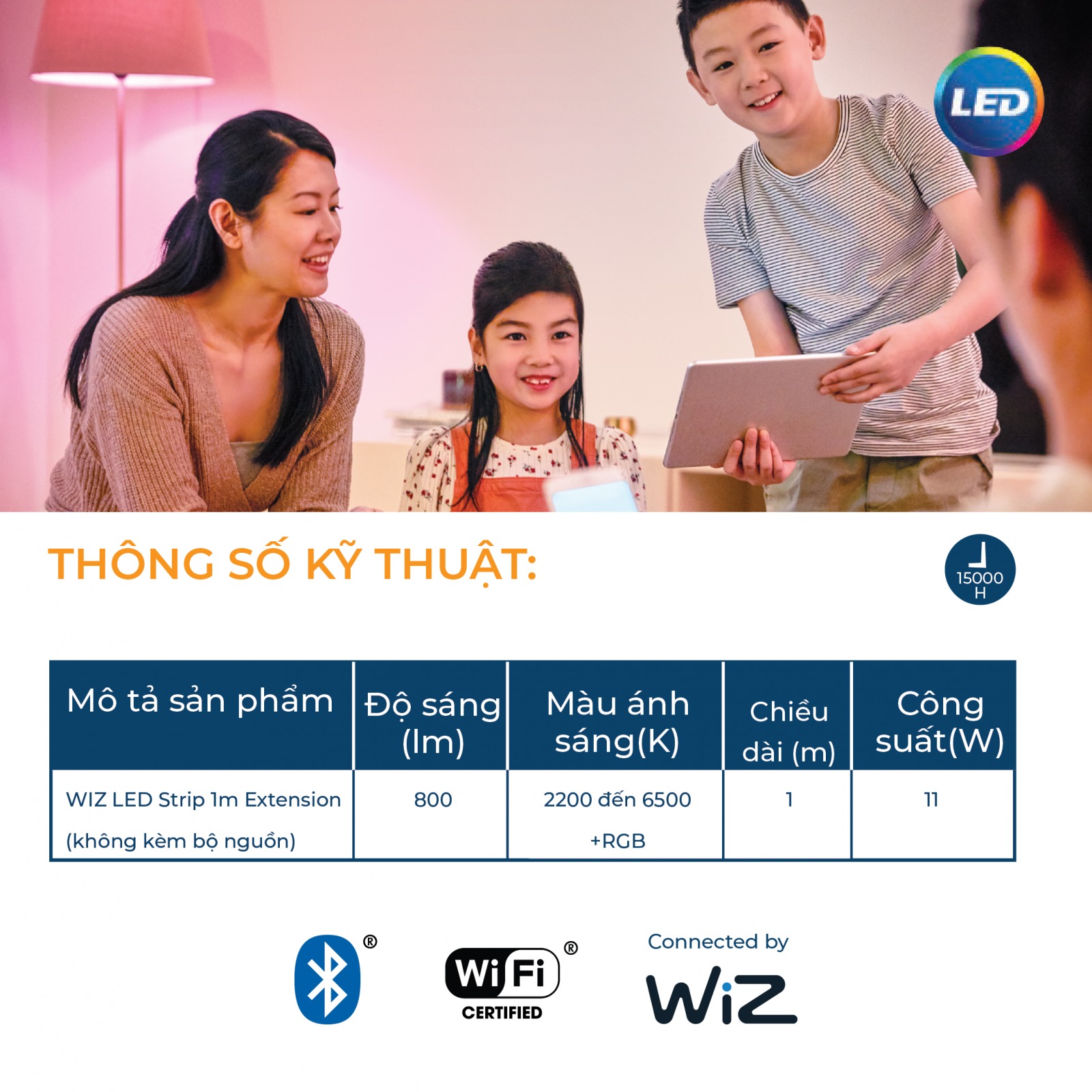 Đèn LED dây Philips WiZ LED Strip 1m Extension*(Không kèm bộ nguồn) 929002532117