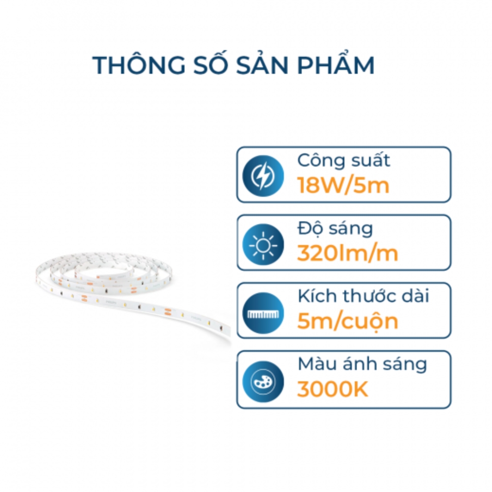 LED dây DLI 31059 LED tape 3000K 18W 5m