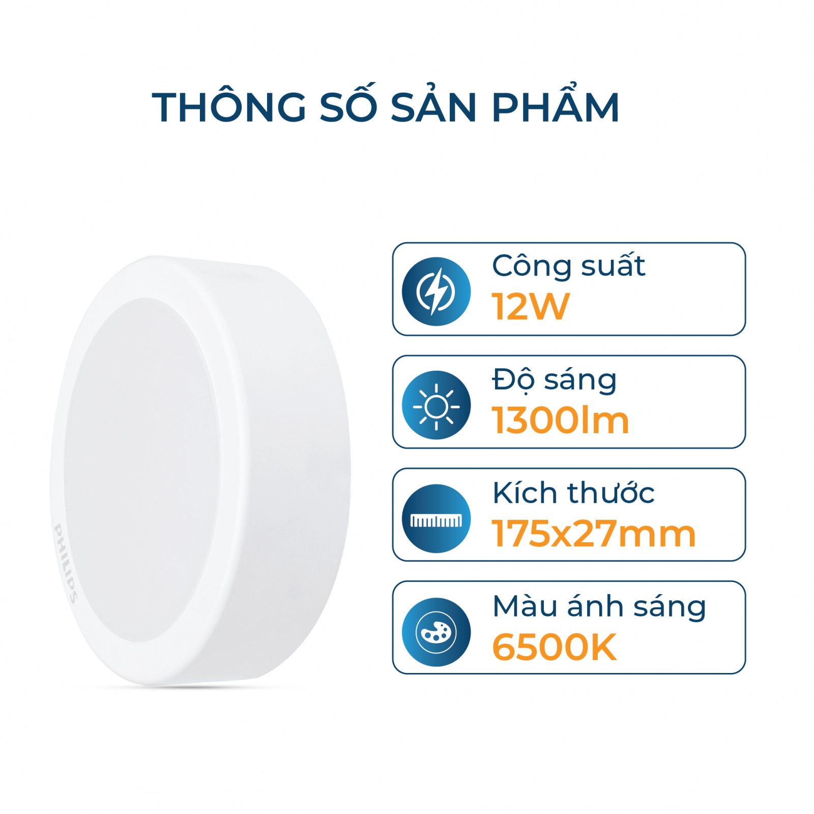 Bộ đèn LED tròn âm trần lắp nổi Philips DN027C G3
