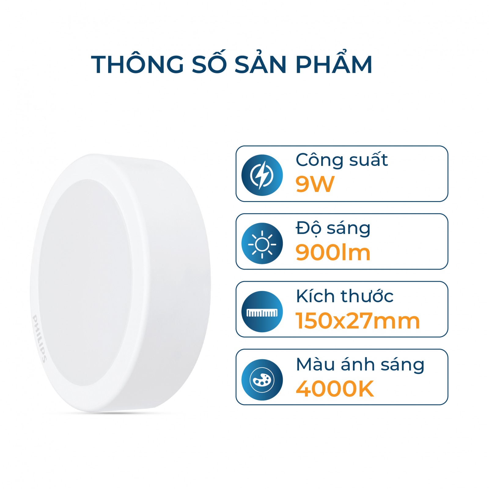 Bộ đèn LED tròn âm trần lắp nổi Philips DN027C G3