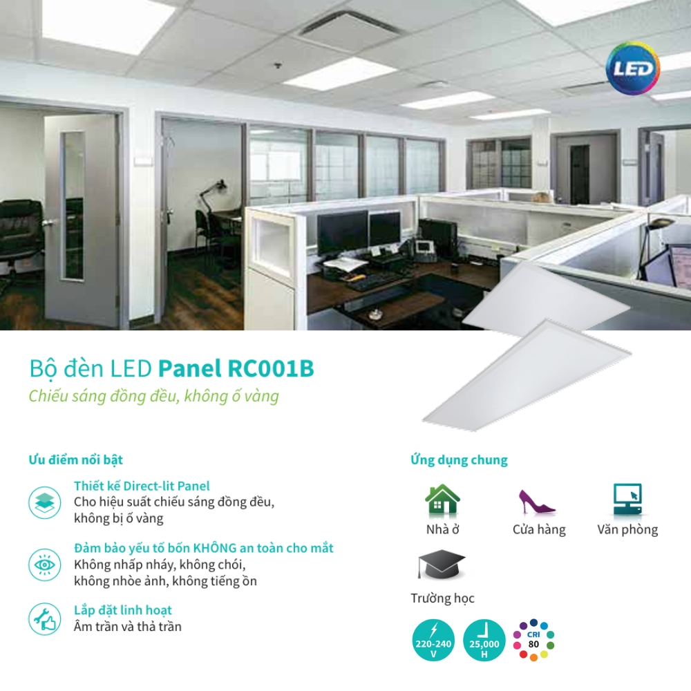Bộ đèn LED Panel Philips RC001B