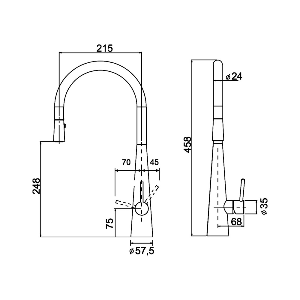 Vòi rửa PLADOS NEWMIX90 NANOSTONE N6 DEEP BLACK