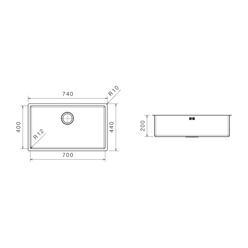Chậu rửa đơn MAKI ST-R PLADOS SL7400 SATIN FINISH