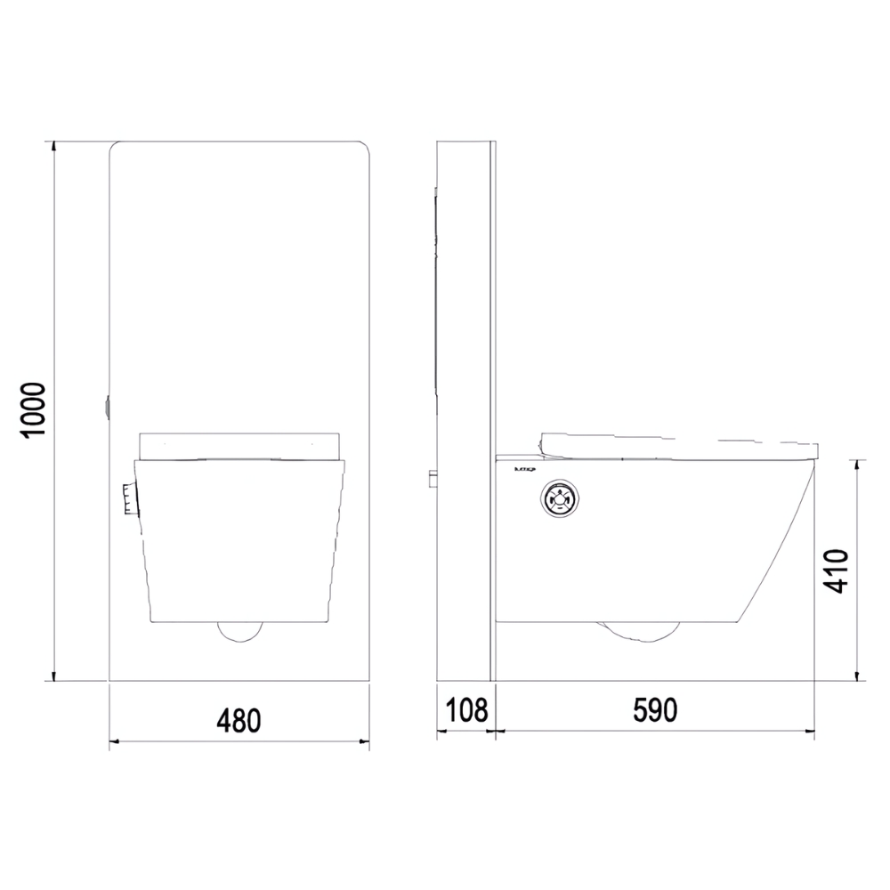 Bồn cầu treo tường nắp điện tử G-Smart Viglacera Platinum P.16.320-B