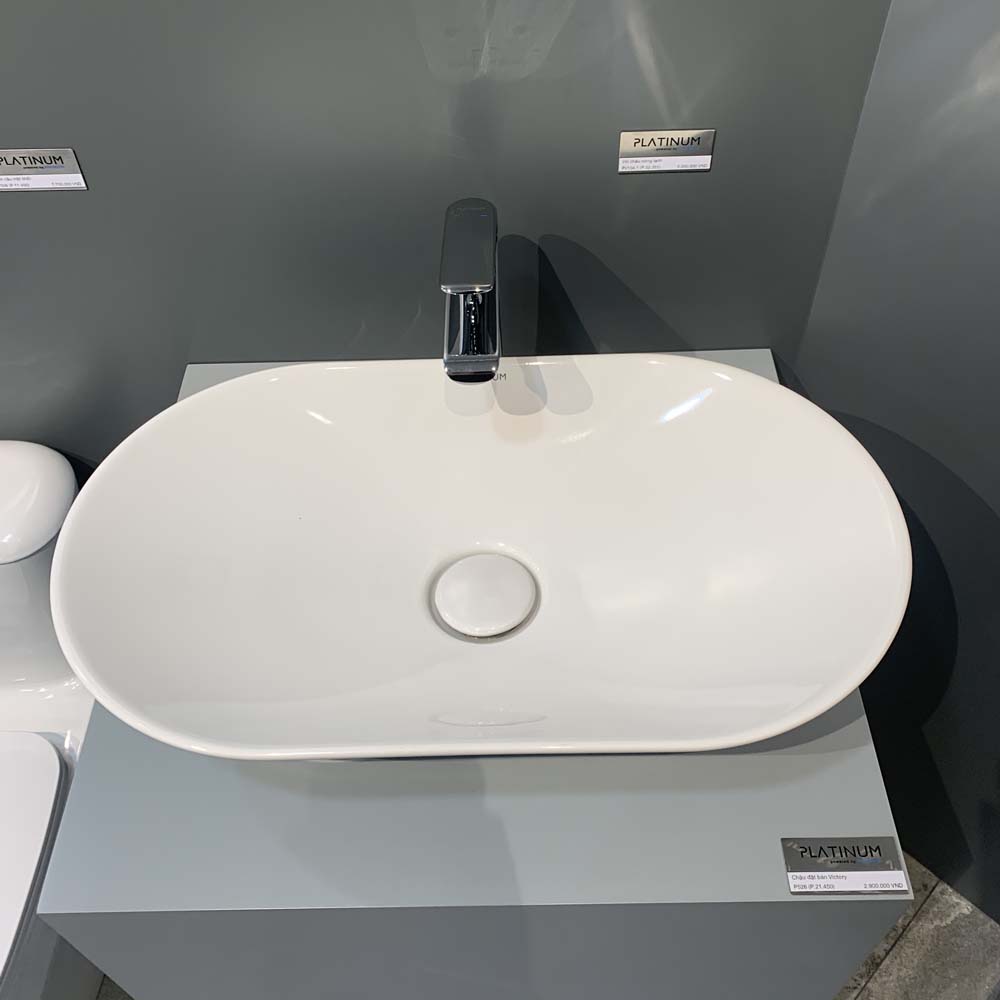 Chậu lavabo đặt bàn Viglacera Platinum P.21.450