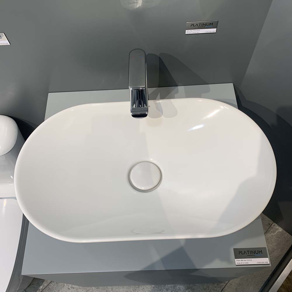 Chậu lavabo đặt bàn Viglacera Platinum P.21.450