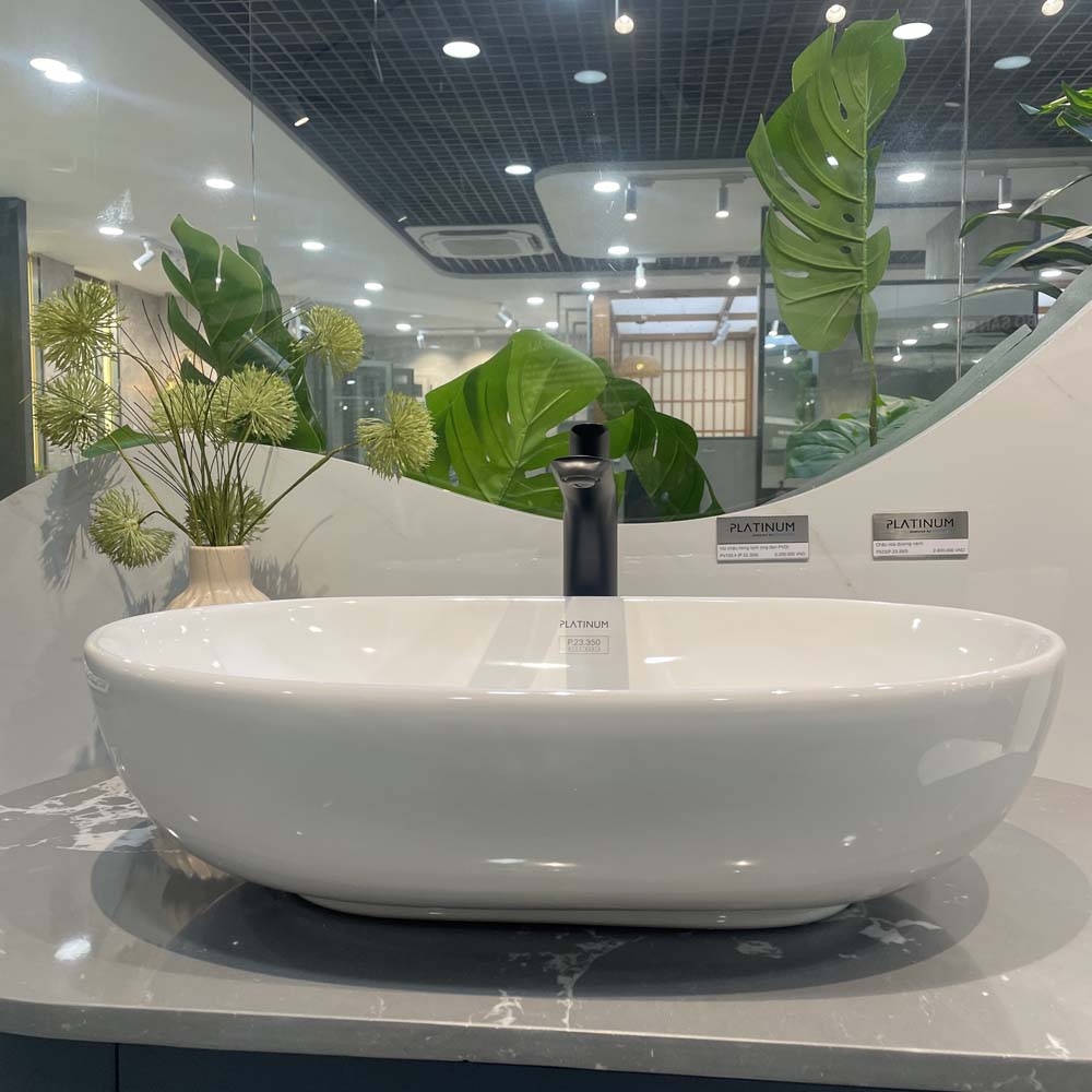 Chậu lavabo đặt bàn Viglacera Platinum P.23.350