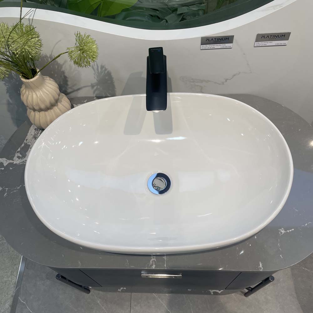 Chậu lavabo đặt bàn Viglacera Platinum P.23.350