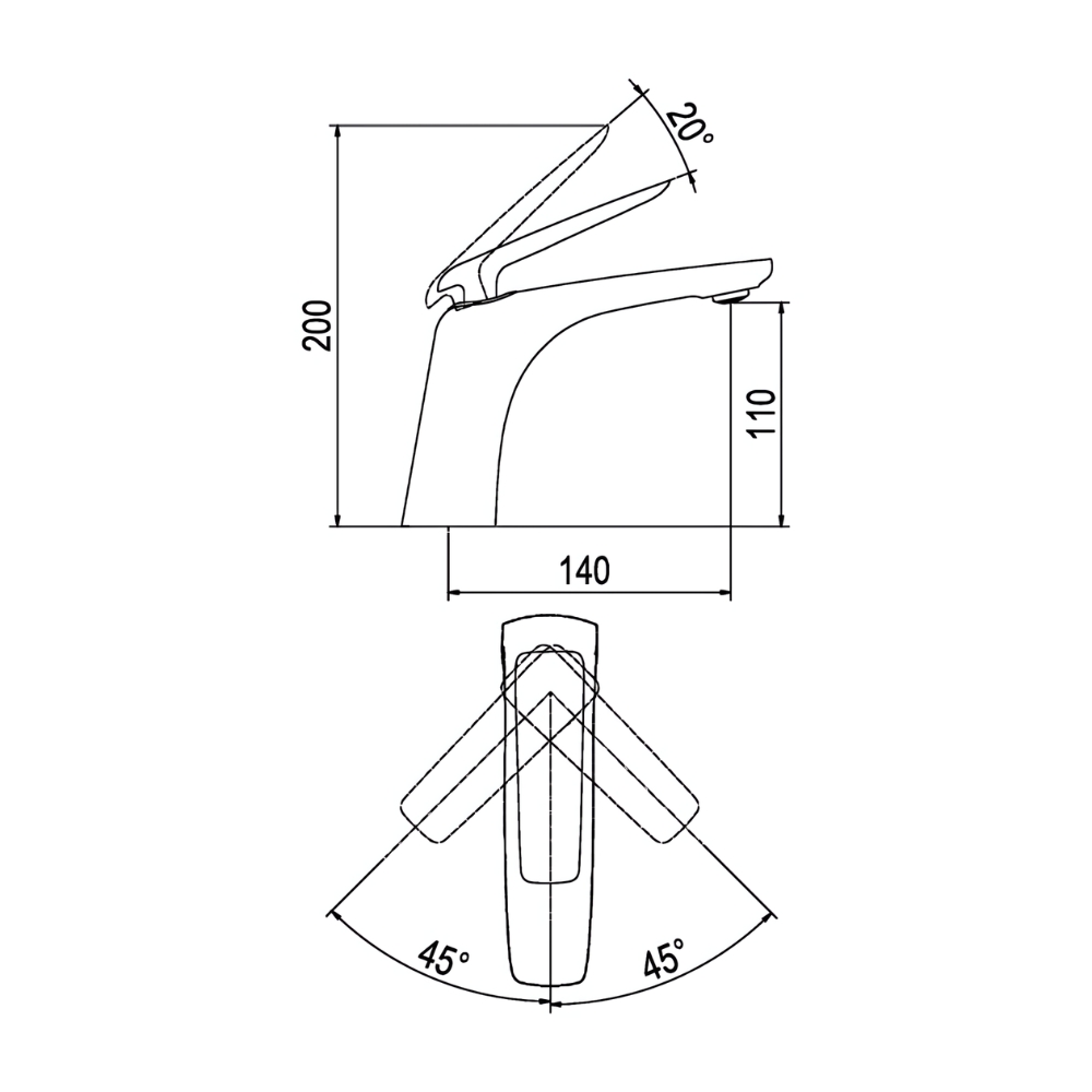Vòi chậu lavabo nóng lạnh Viglacera Platinum P.51.326