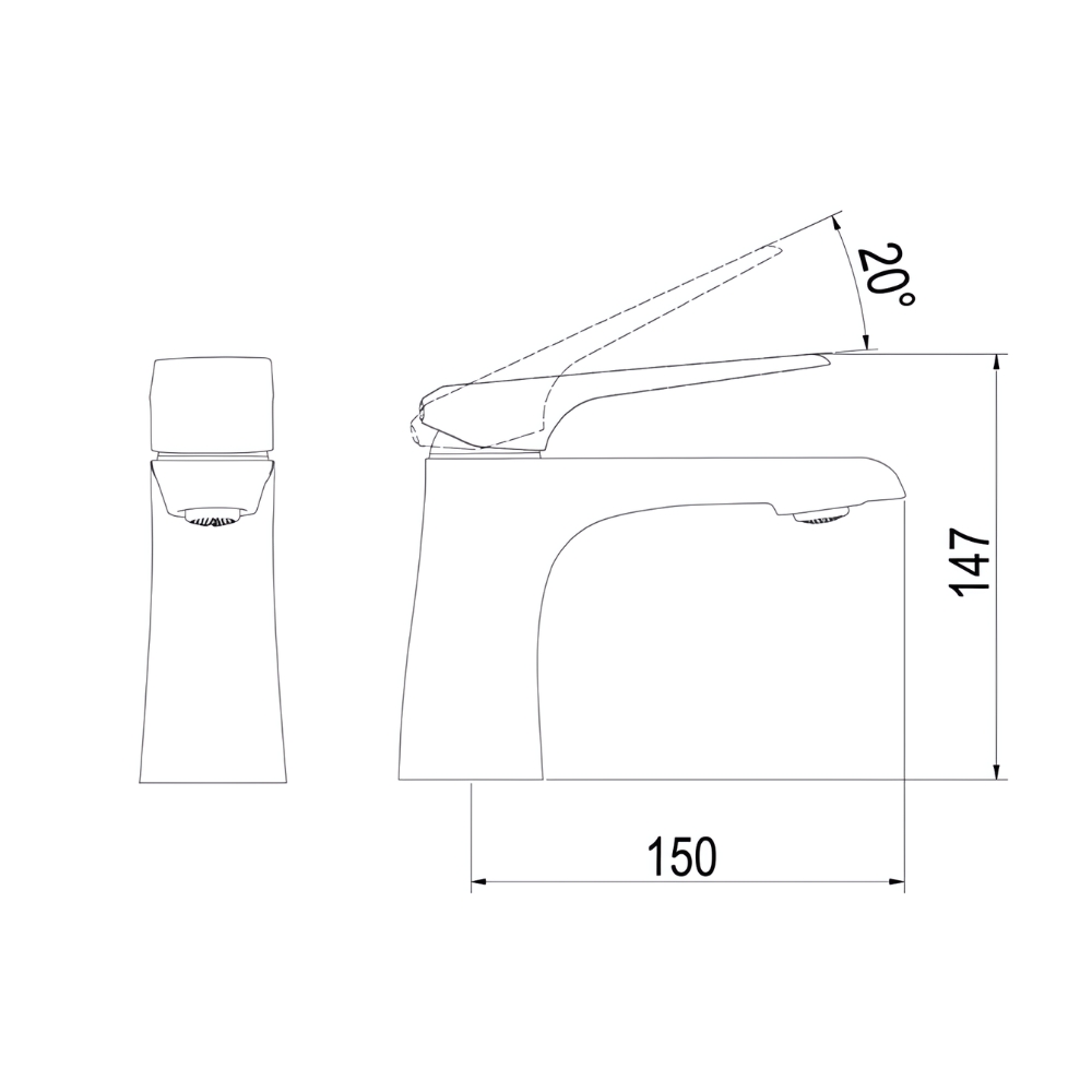 Vòi chậu lavabo nóng lạnh Viglacera Platinum P.51.351