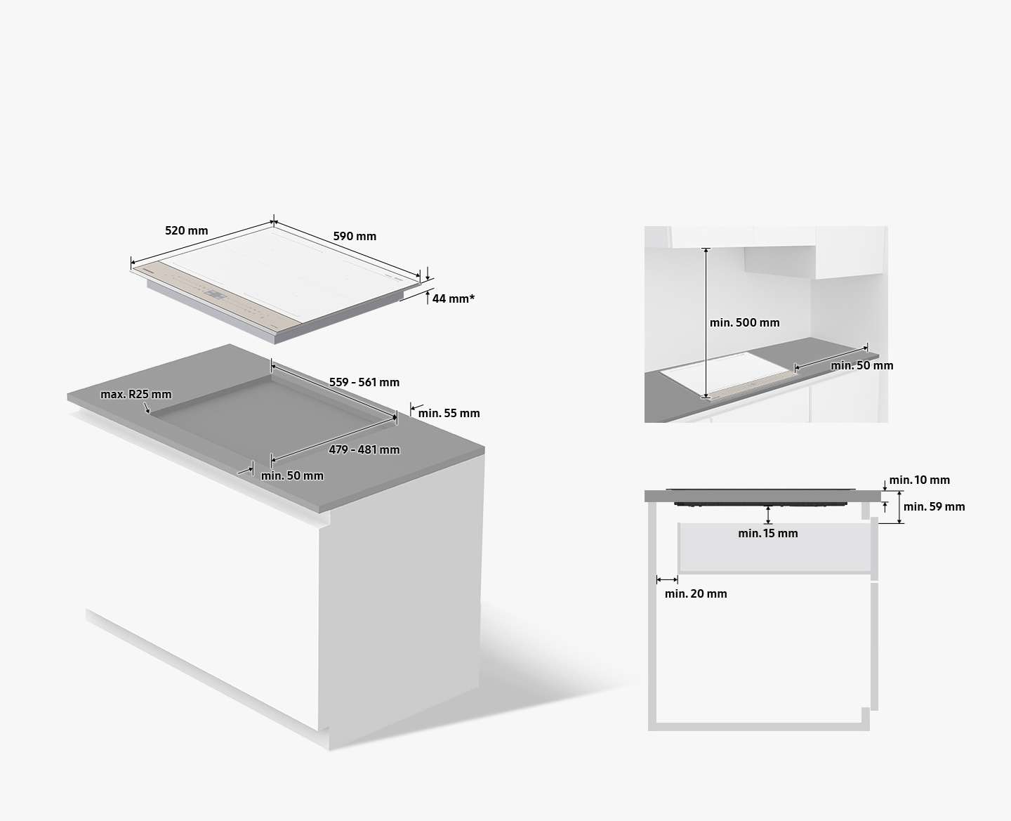 Bếp từ Samsung Bespoke 4 vùng nấu linh hoạt Dual Flex Zone NZ64B5067YY/SV (Smartthings)