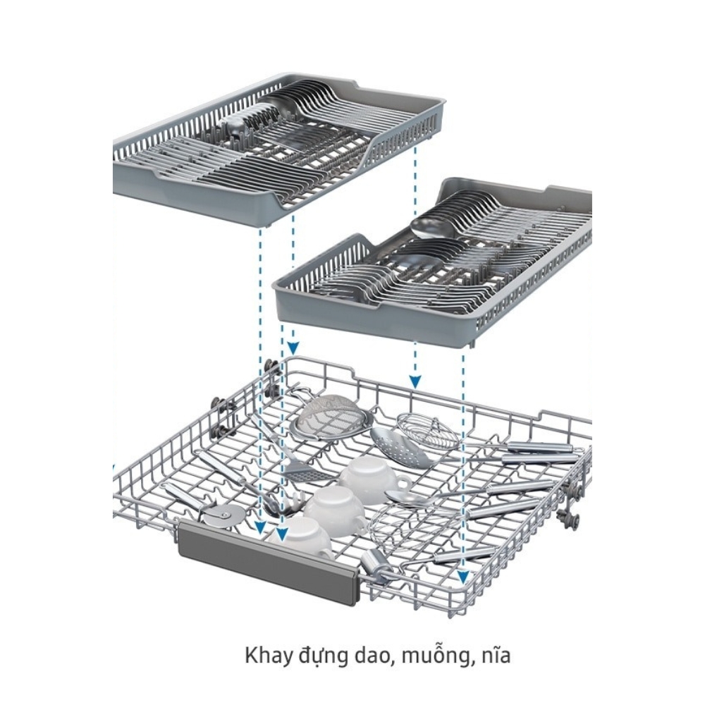 Máy rửa chén Samsung Bespoke hệ thống rửa xoáy kép Water Jet Clean DW60CB750FAPSV