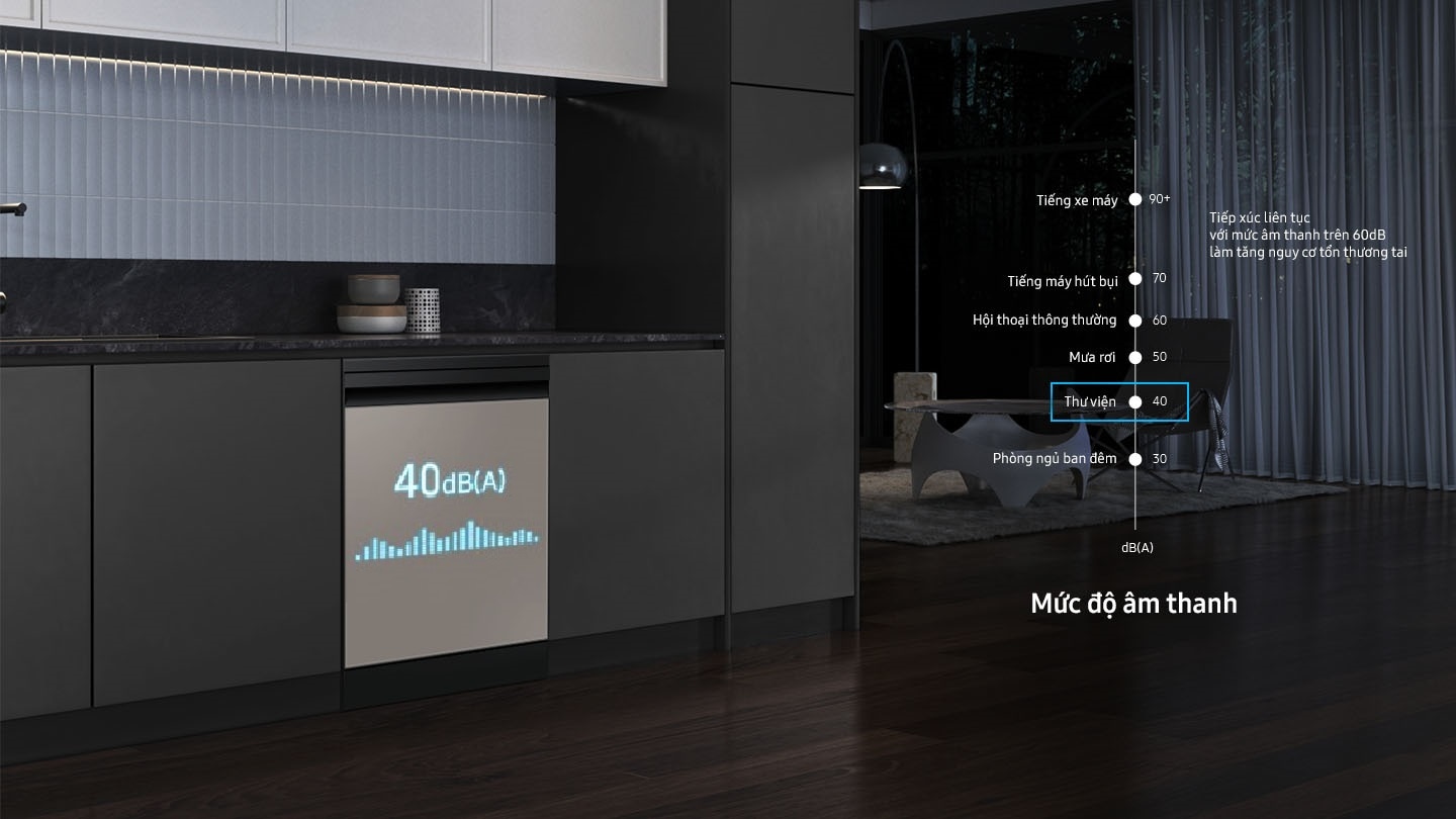 Rửa siêu êm ái, yên tĩnh với động cơ Inverter