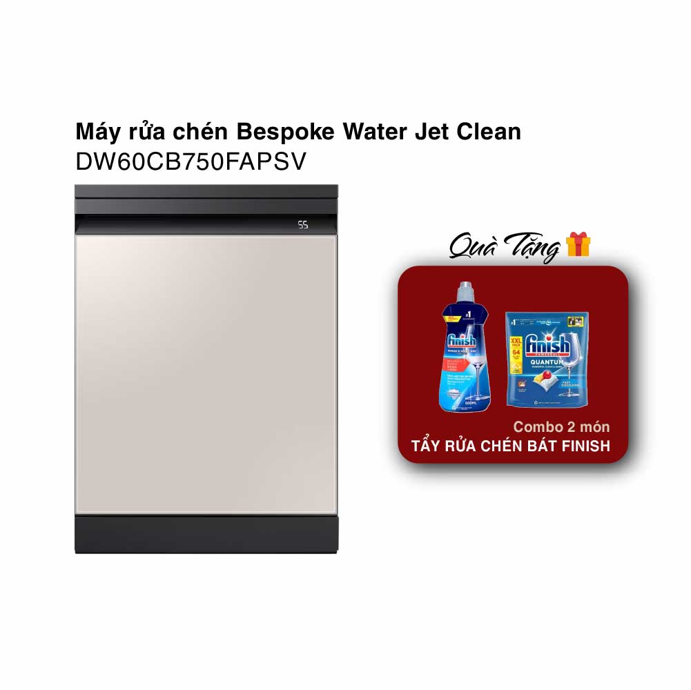 Máy rửa chén Samsung Bespoke hệ thống rửa xoáy kép Water Jet Clean DW60CB750FAPSV