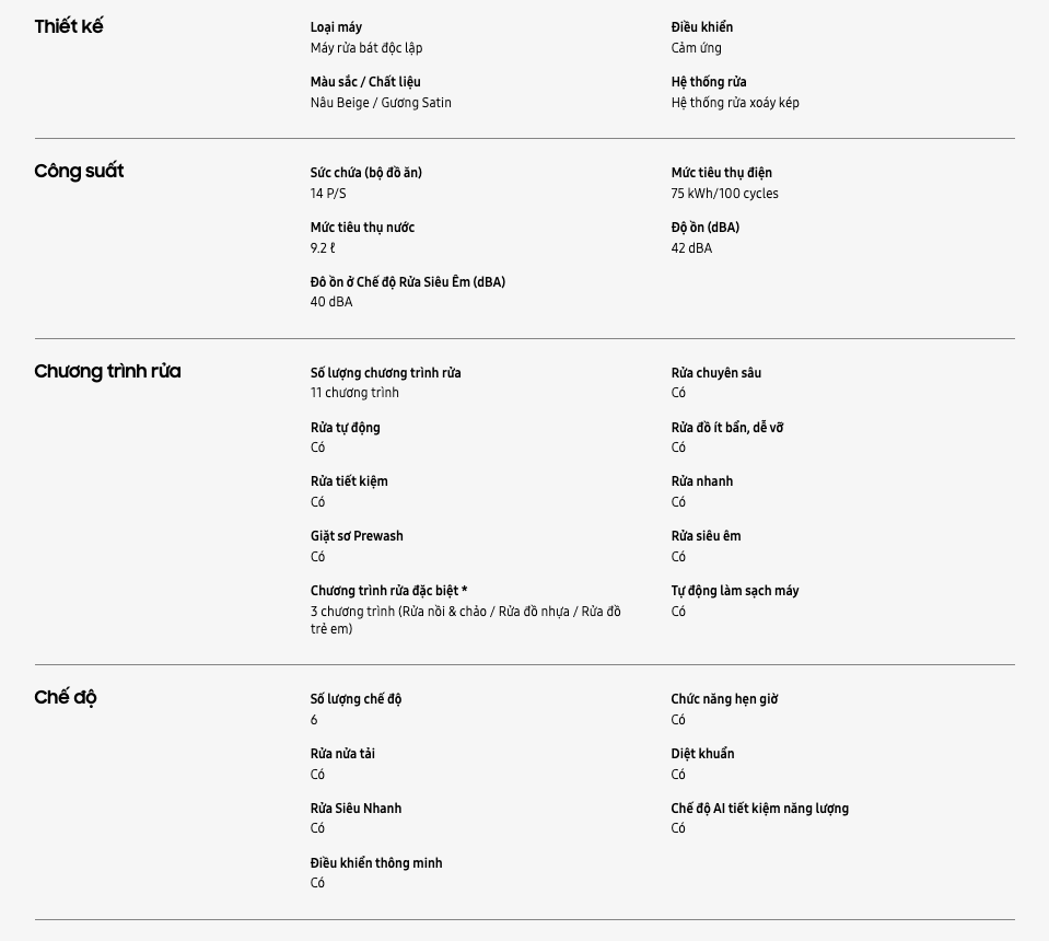 Máy rửa chén Samsung Bespoke hệ thống rửa xoáy kép Water Jet Clean DW60CB750FAPSV