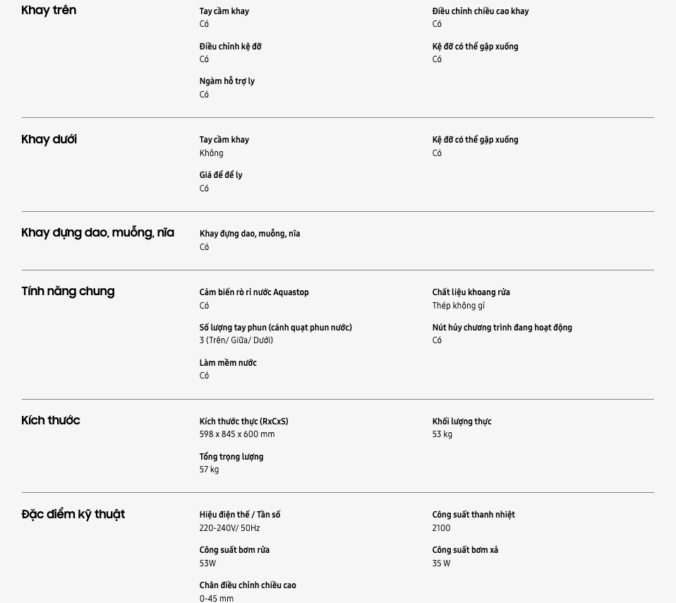 Máy rửa chén Samsung Bespoke hệ thống rửa xoáy kép Water Jet Clean DW60CB750FAPSV