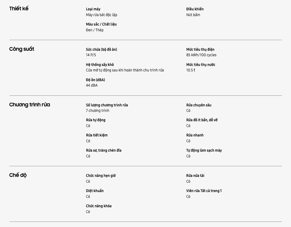 Máy rửa chén Samsung  Bespoke diệt khuẩn chuyên sâu Hygiene Care DW60CG550FSGSV